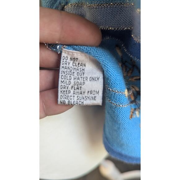 Jack B Quick blue striped nautical pattern cardigan sweater womens size medium - Picture 9 of 11